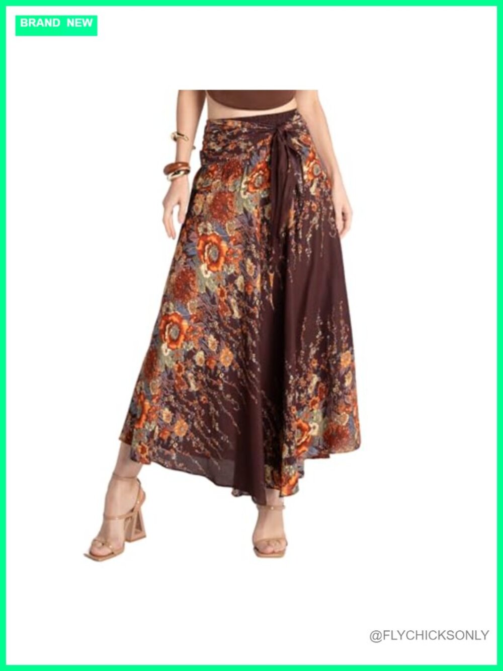 Women's Flowy Boho Maxi Skirt Rayon Smocked Pull-On Convertible Halter Dress